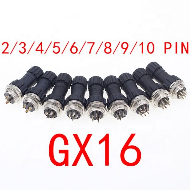 GX16 2/3/4/5/6/7/8/9/10 Pin aviation connector M16 waterproof male&female plug and socket IP65