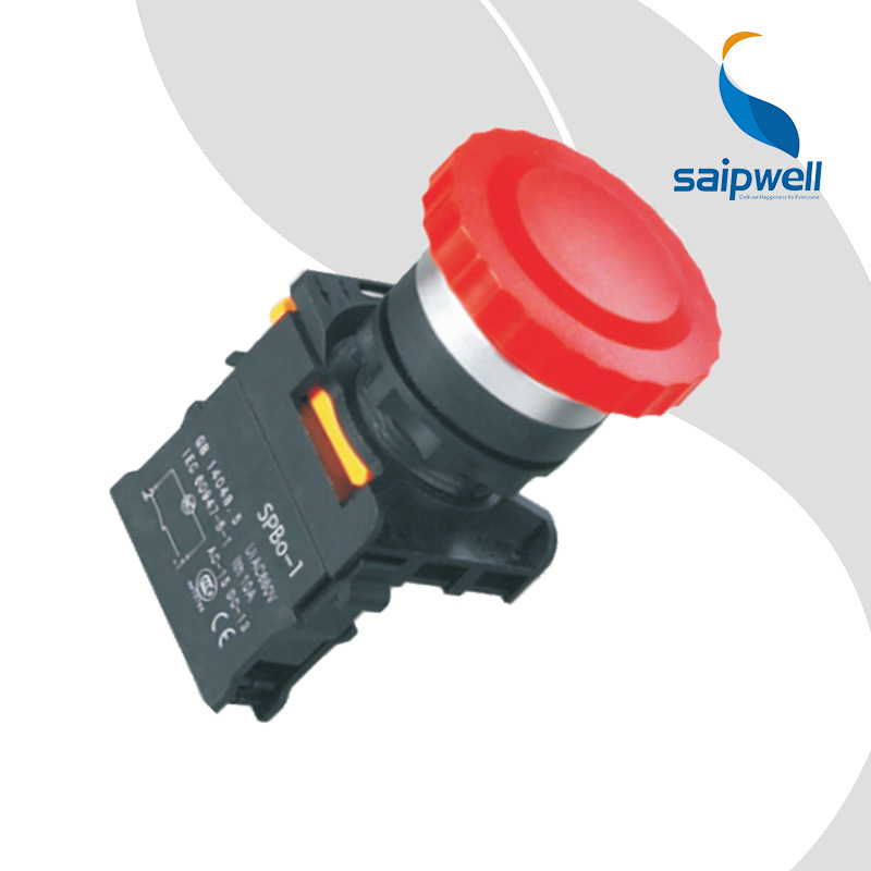 SAIPWELL IP65 120V 10A Self-Lock Emergency Push Button Switch