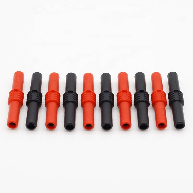 Insulated Red and Black 4mm Female to Female Banana Jack Adapter Connector
