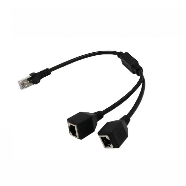 1 to 2 Socket LAN Ethernet Network RJ45 Plug Splitter Extender Adapter Connector Computer Cable
