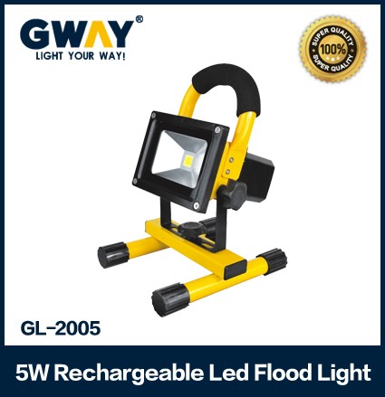 Portable 5w 450lm rechargeable led flood light