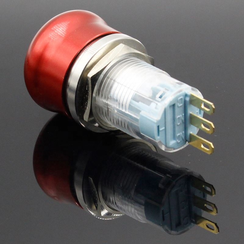 16mm Waterproof Stainless Steel Waterproof Metal Latching Emergency STOP Push Button Switch Button Switch