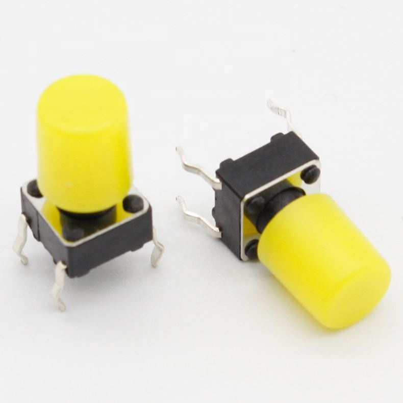 Yellow Plastic Cap Hat G62 for 6*6mm Tactile Push Button Switch Lid Cover