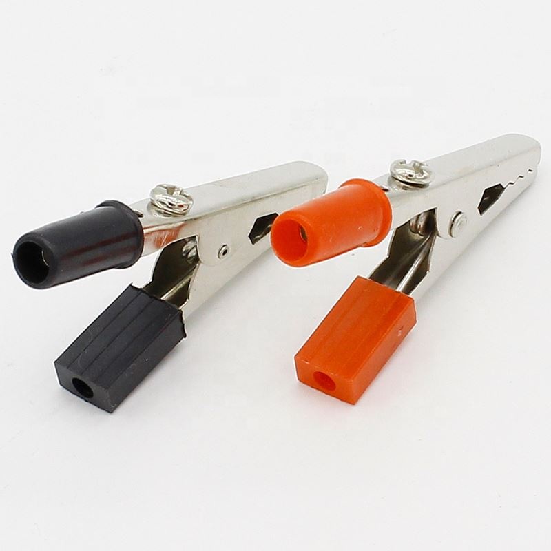 Hot 50mm Plastic Handle Test Probe Metal Alligator Clips