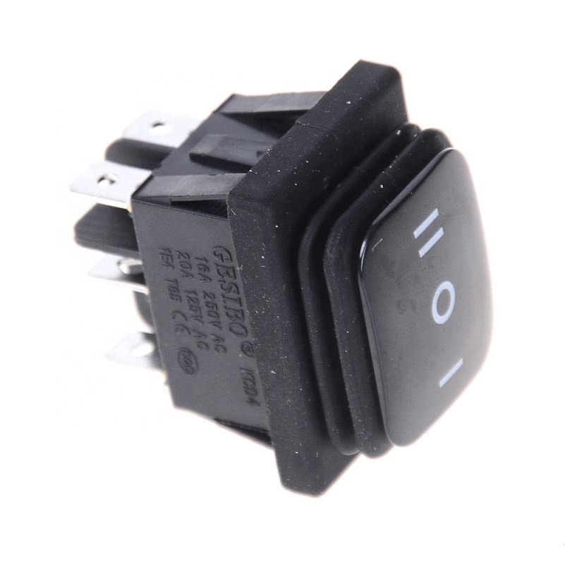 Black 12V 6Pin DPDT ON-OFF-ON Rocker Switch Waterproof Self Locking Rectangle Momentary Car Boat On-off-On