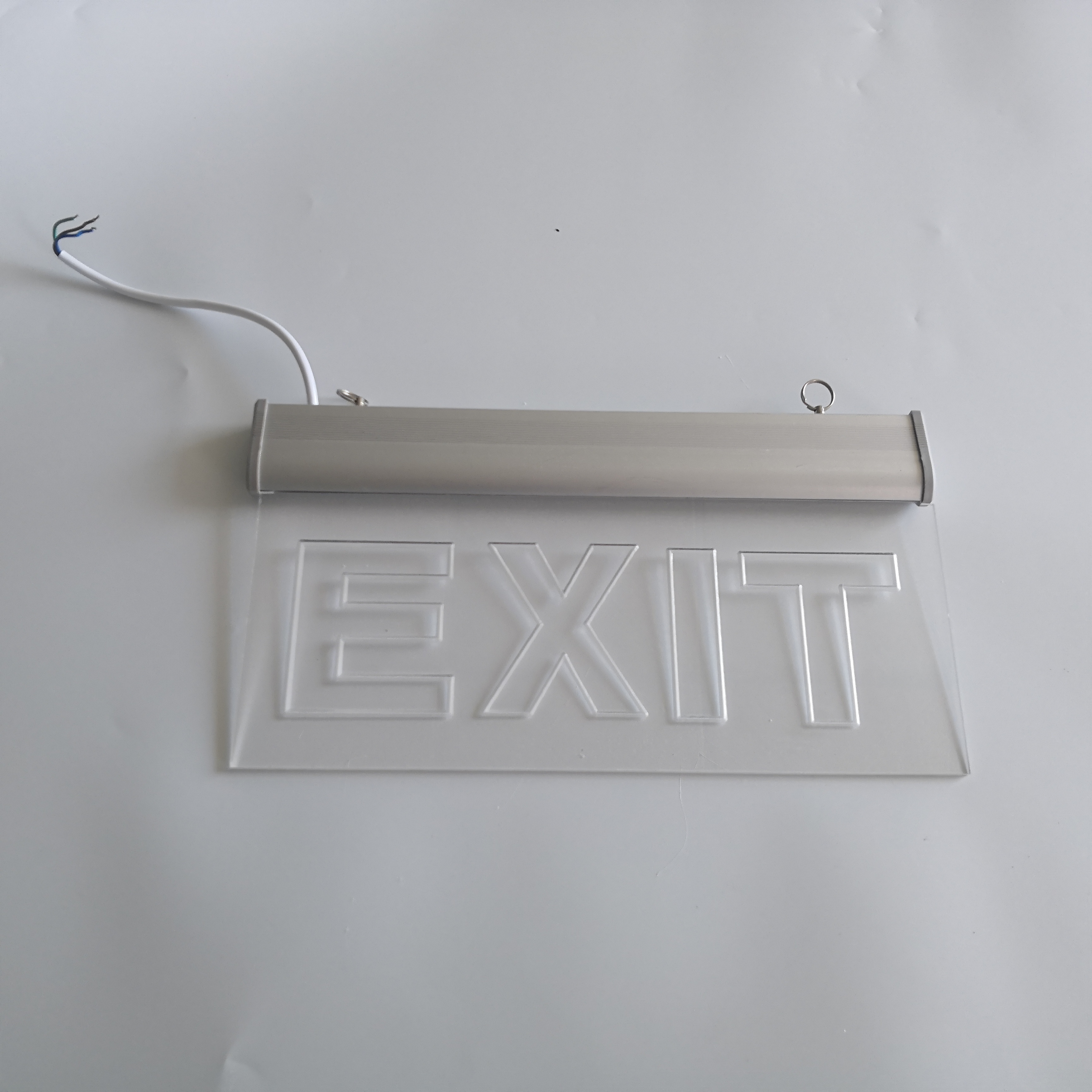 High quality 3w customized double or single sided indoor acrylic led emergency exit light with down arrow