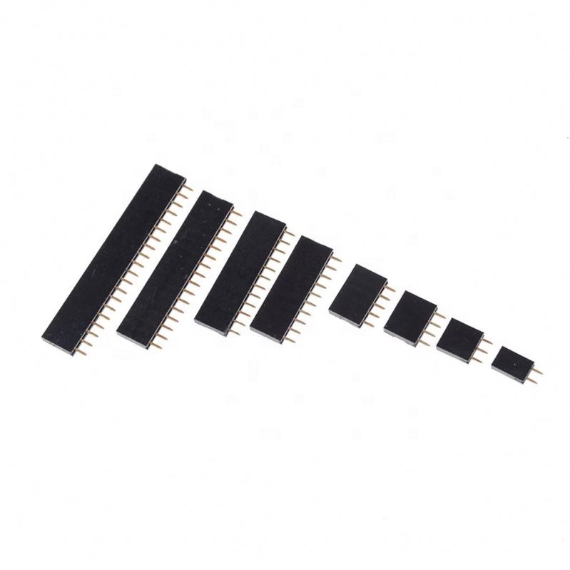 2.54mm Single Row Straight Male+Female SIL Pin Header Socket Row Strip PCB Connector 2/3/4/5/10/12/16/20 Pin