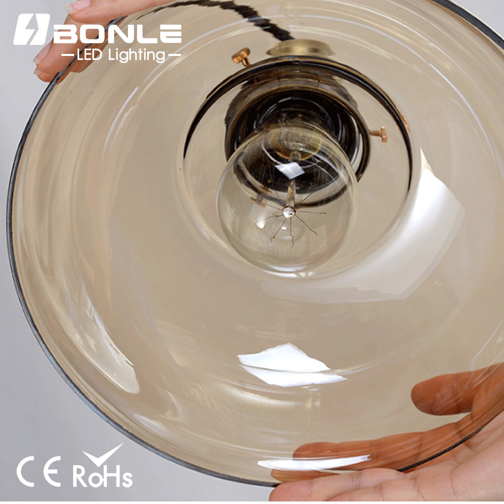 Clear Glass Pendant Light Chandelier For Kitchen Lamp Round Ceiling Hanging Single Dining Room Simple Circular Fixture