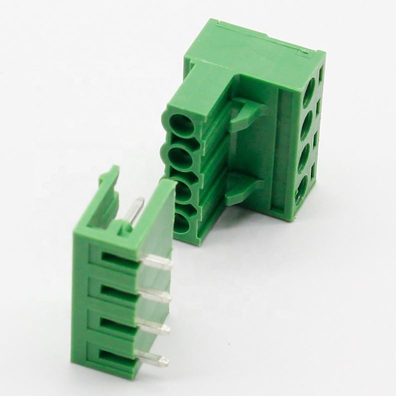ht5.08 4pin Right angle Terminal plug type 300V 10A 5.08mm pitch connector pcb screw terminal block