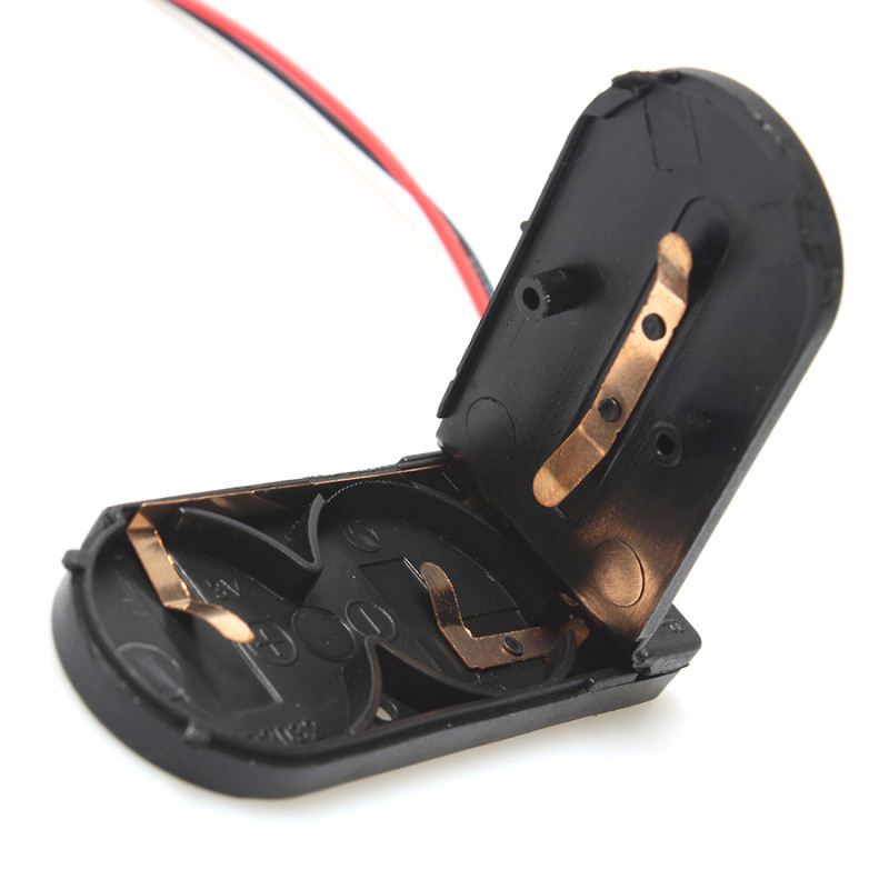 6V CR2032 LIR2032 2 Button Coin Cell Button Battery Holder Battery Cell Case Box 6V Wire Lead ON OFF Switch