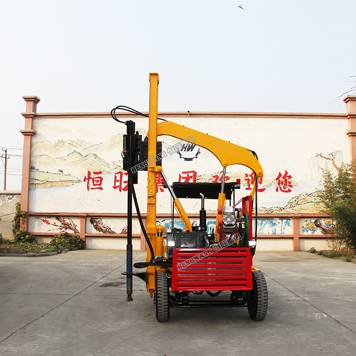 HWH260ZQ Four wheeler Highway Guardrail Pile Driver Loader Highway Guardrail Piling Machine