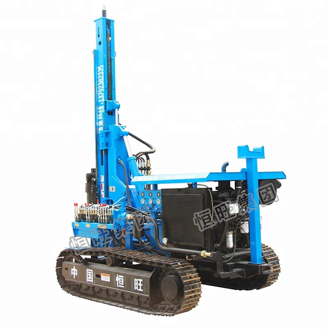 China supplier solar crawler pile driver with air compressor piling rock