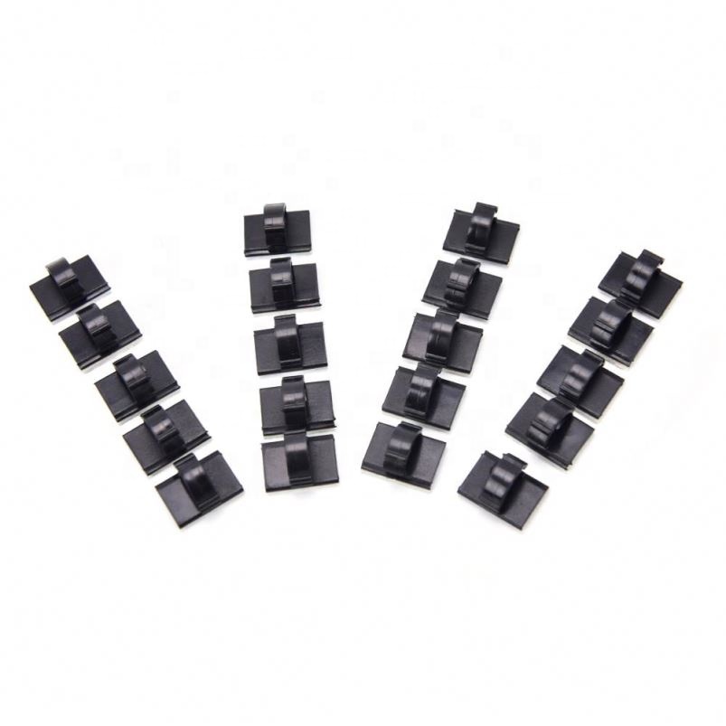 Black Adhesive Car Cable Clips Cable Winder Drop Wire Tie Fixer Holder Organizer Management Desk Wall Cord Clamps