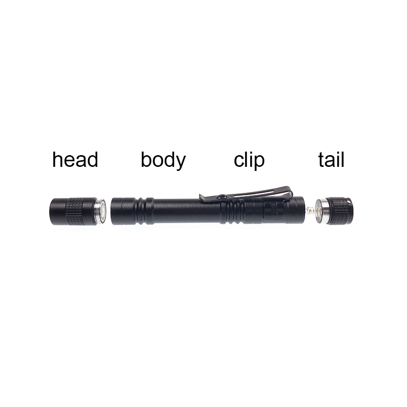 Factory Direct Cheap Pocket Pen Light & Led Flashlight with Clip for Gift Promotion