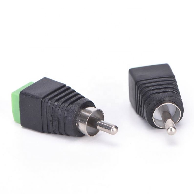 CCTV Phono RCA Male Plug TO AV Terminal Connector Video AV Speaker Wire cable to Audio Male RCA Connector Adapter