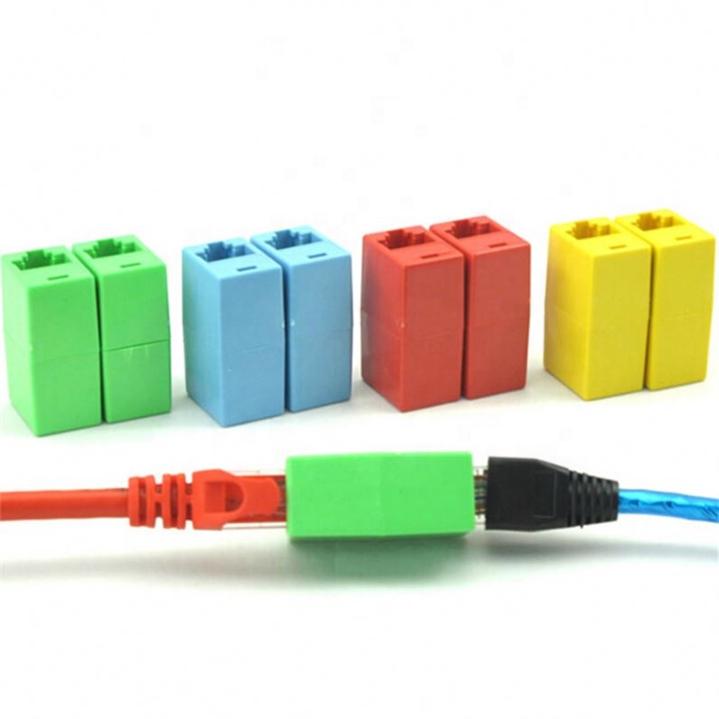 RJ45 CAT 5 5E Extender Plug Adapter Network Ethernet Lan Cable Joiner Coupler Connector Random Color