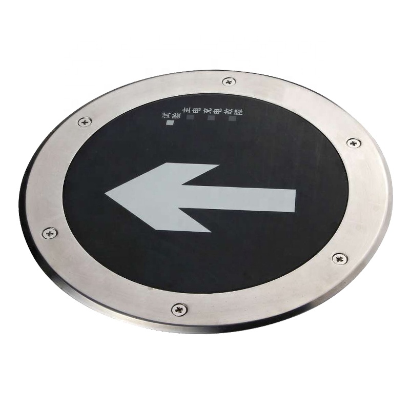 Underground LED indicates circular direction emergency exit light
