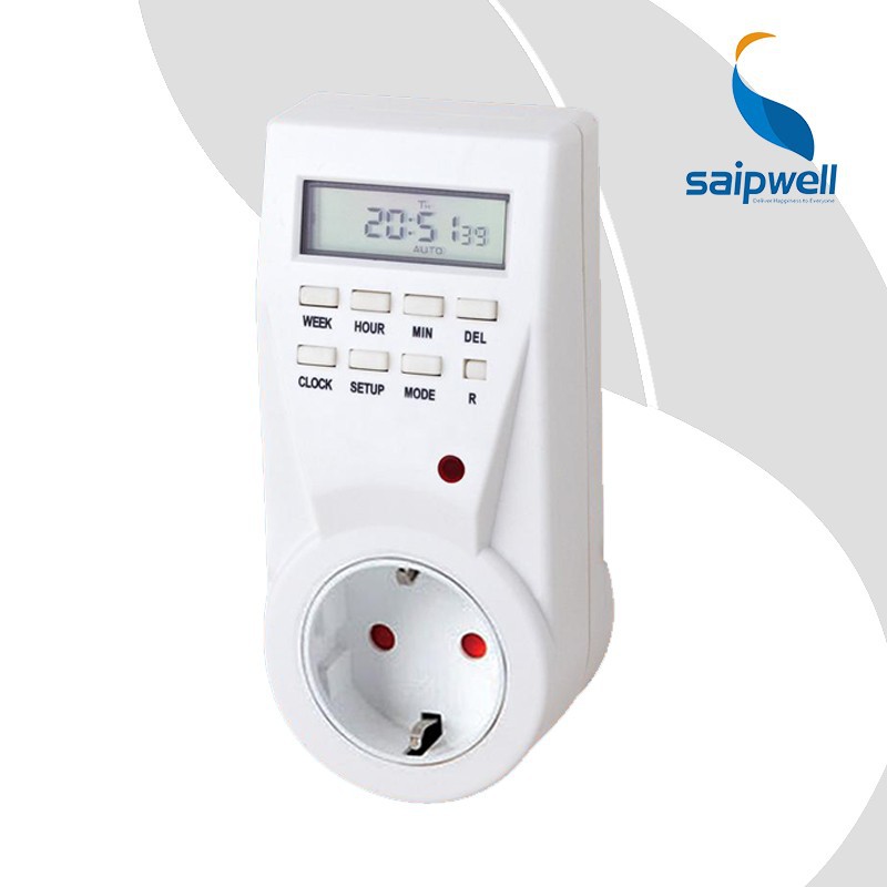 SAIP/SAIPWELL Factory Supply German Plug Digital Weekly Timer, Countdown Timer