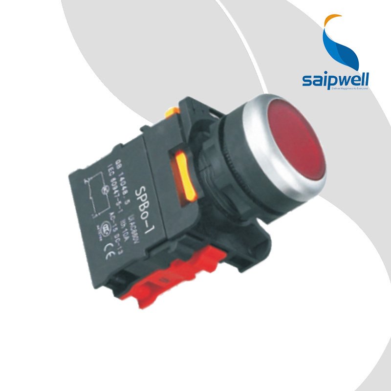 SAIP/SAIPWELL Normally Open Push Button Switch Hot Sales Flat Led NO Push Button