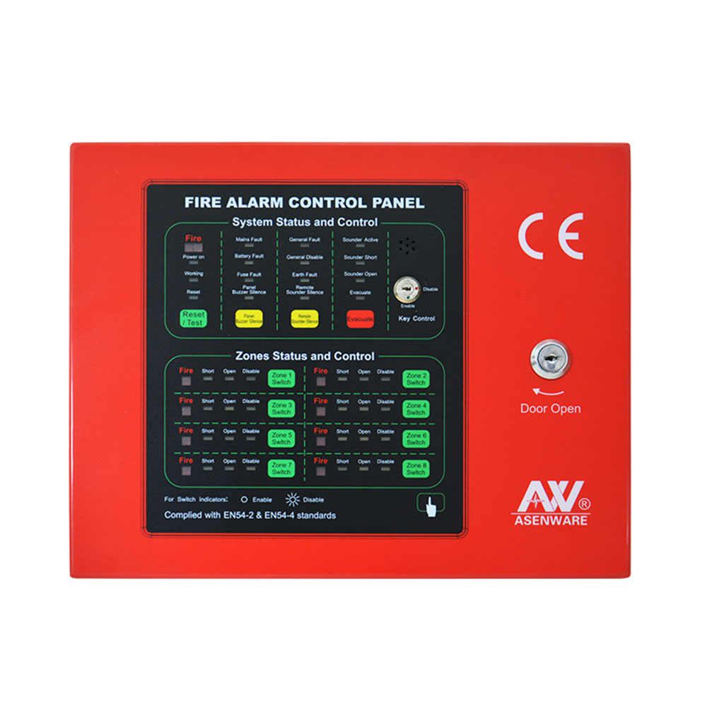 Asenware brand since 8 zone conventional fire alarm control panel
