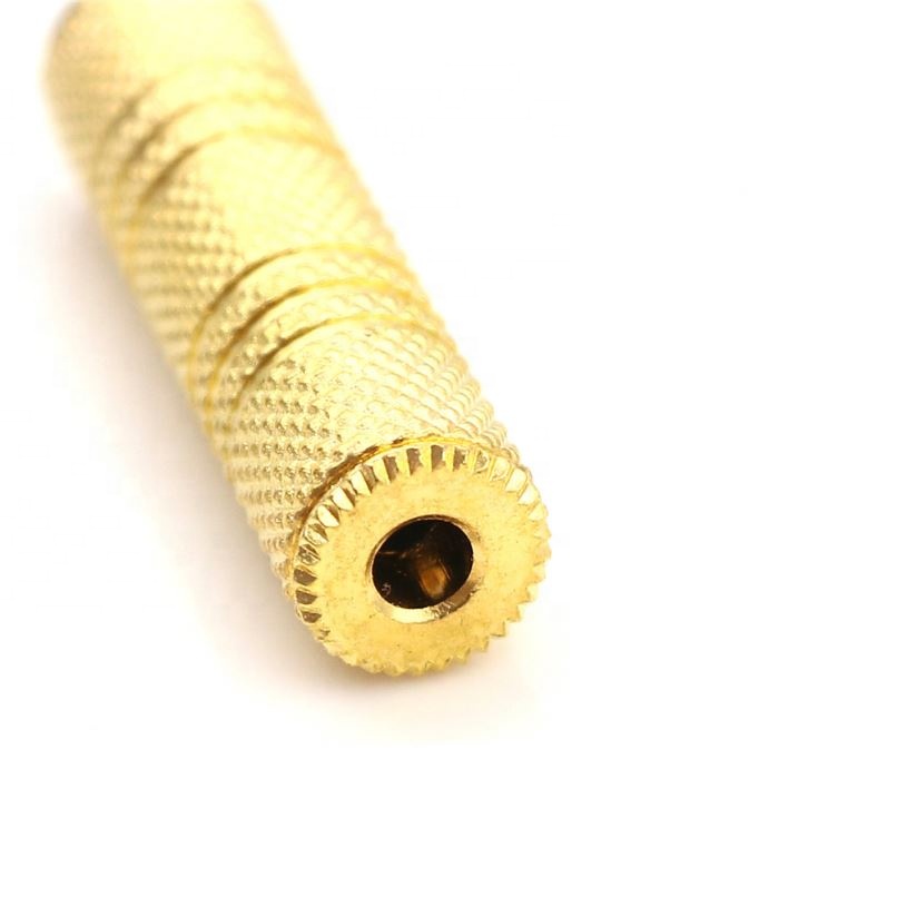 Gold 3.5mm F/F Audio Adapter Coupler Female to Female Audio Adapter Connector Coupler Stereo F/F Extension
