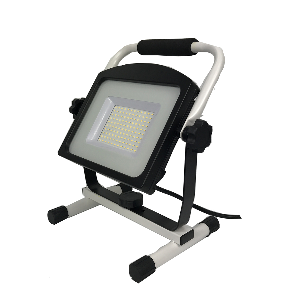70W 7000LM LED Work Light (500W Equivalent), 2 Brightness Levels, Waterproof Flood Lights, Cord with Plug, Stand Working