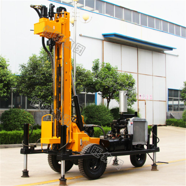 200m depth crawler track water well drilling rig with air compressor