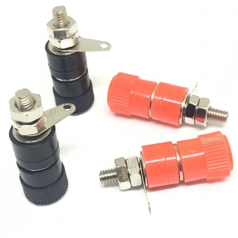Terminal Blocks JS-910B JS-919 4mm Amplifier Terminal Connector Binding Post Banana Plug Jack Mount 5pcs Black + 5pcs red
