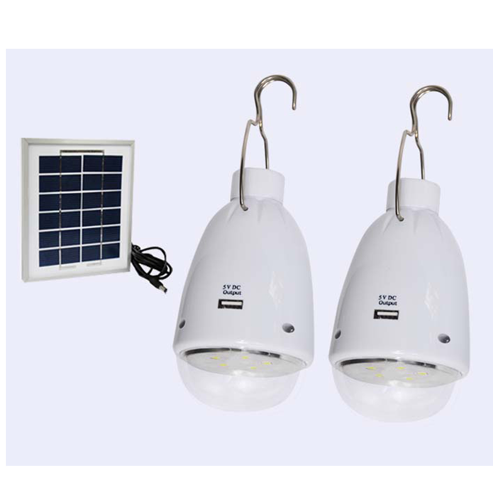 solar battery powered led light bulb