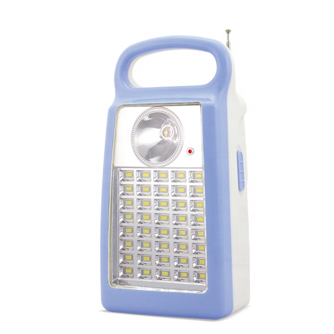 portable rechargeable emergency light with FM radio