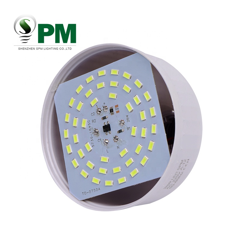Wholesale supermarket lighting white light/warm white light /warm light 28w smd led bulb with milky pc cover