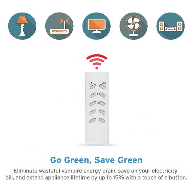 Wireless Remote Control Sockets Programmable Electrical Outlet Light Switch Plug for Power Strips