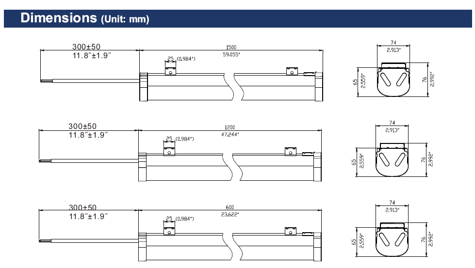 20w 40w 50w RF wireless transceiver+motion detector led tri-proof lamp