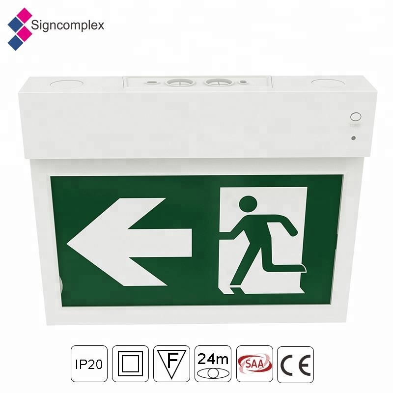 Alibaba Express Ceiling Recessed Mounted LED Emergency Light Exit Sign, Led Fire Safety Exit Sign