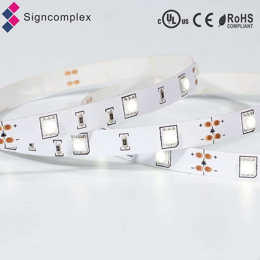 60leds/m china white/warm white/natural white SMD 5050 flexible 100m led strip 12v/24v