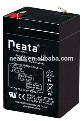 6v 2.8ah storage battery
