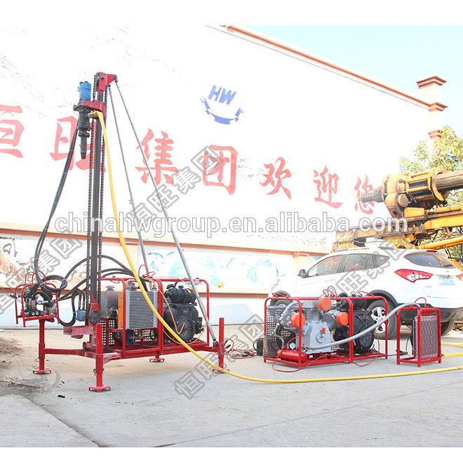 China pneumatic Rock Water Well drilling rig with air compressor
