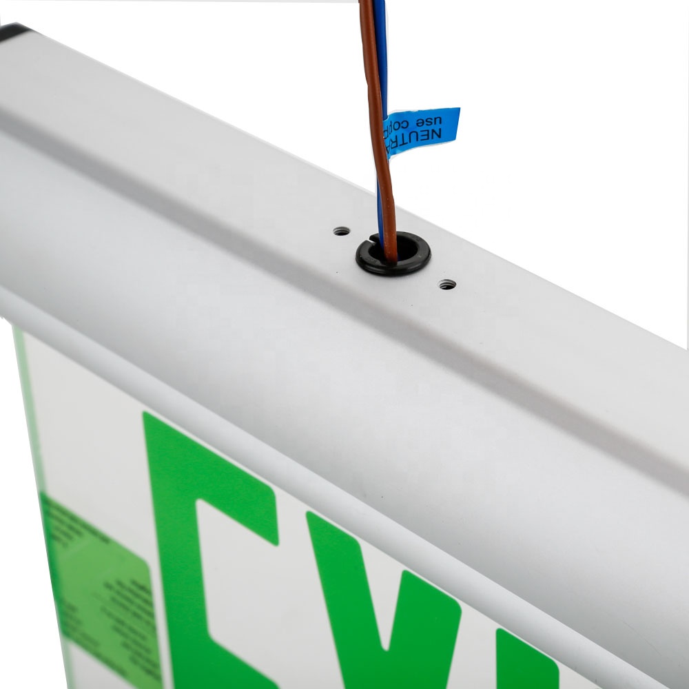 Alu and Acrylic panel rechargeable emergency exit sign, USA standard Red  Letter emergency light