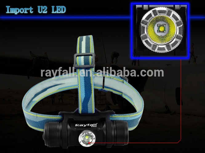 rohs certification aluminum high power rechargeable led headlamp with 18650 battery
