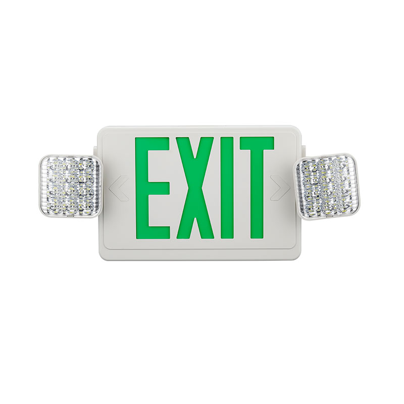 Single Or Double Sided 2*3w Two Heads Red Letter Emergency Exit Sign Led Flood Light With Back-up Battery