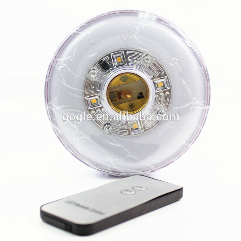 E27/B22 base Rechargeable battery inside automatic work emergency light with remote control