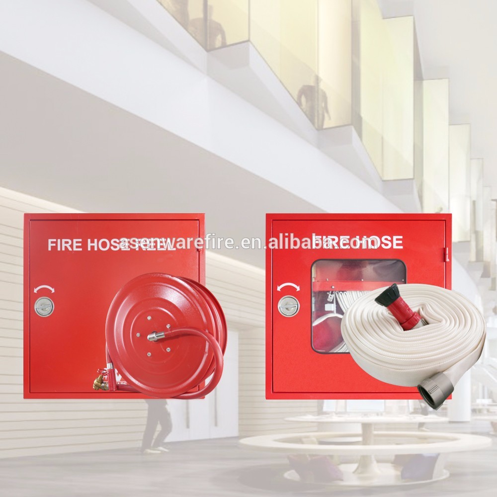 Asenware fire fighting system metal fire hose cabinet with nozzles