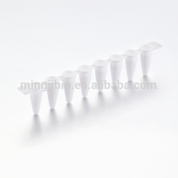 Lab testing 8 strip PCR tube 0.2ml plastic PCR tube