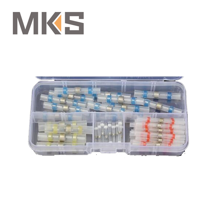 10PCS white 20PCS red 15PCS blue 5pcs yellow 50pcs/kit set Seal Solder heat shrinkable  Wire connector Terminal sleeve