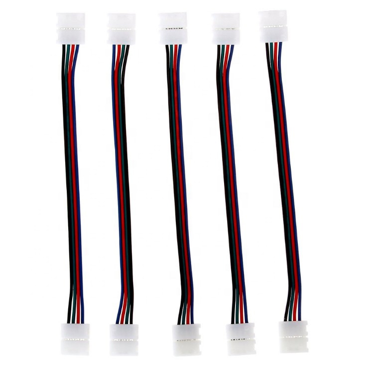 10mm4pin bilateral weld-free connector 12v5050rgb seven-color light belt weld-free connector light belt accessories