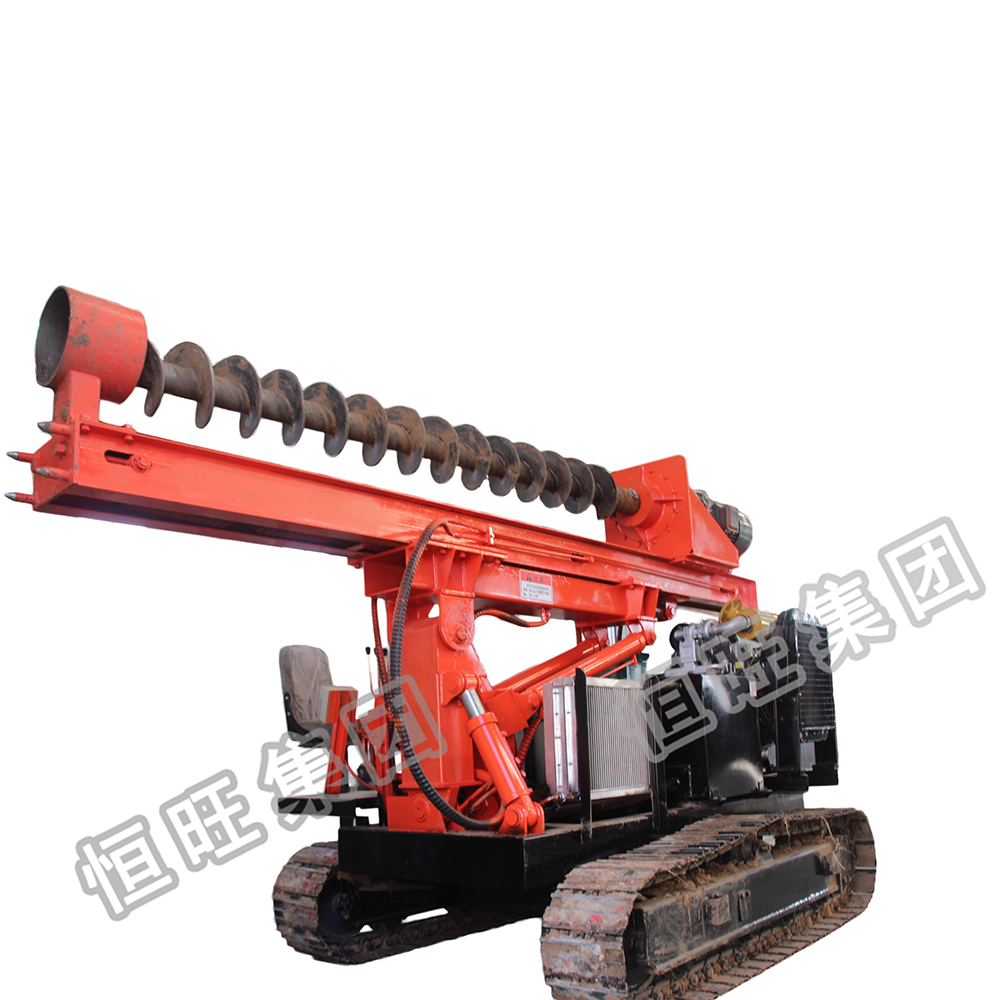 Ground screw machine electric pile driver for solar plant