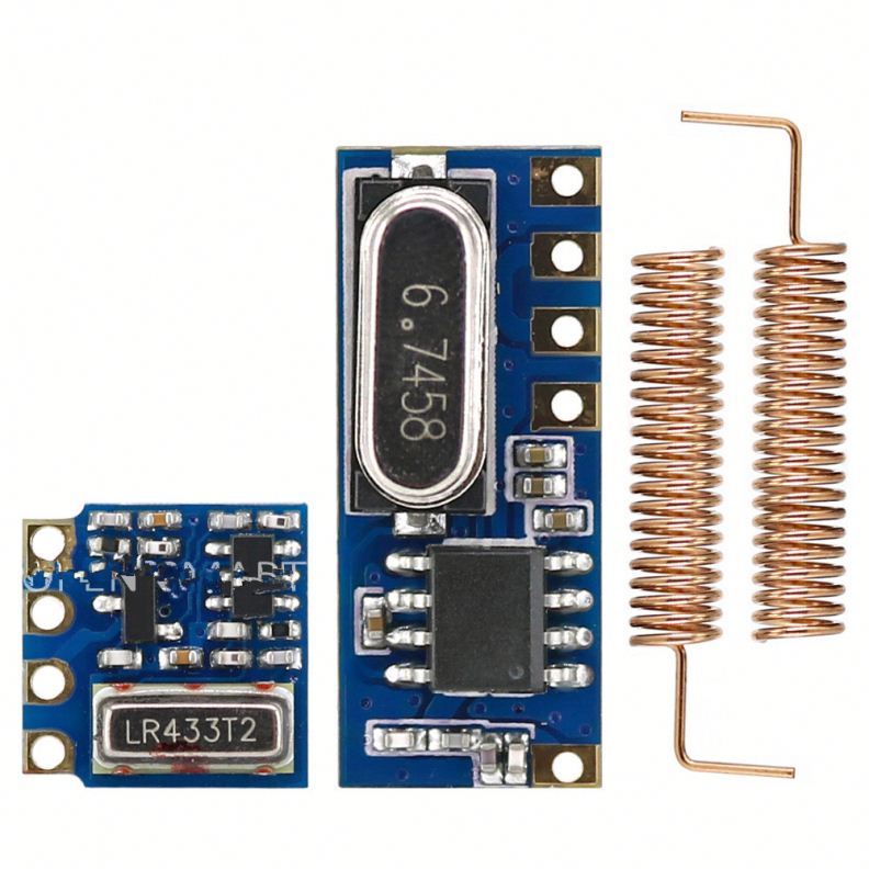 Long Range 433MHz Wireless Transceiver Kit Mini RF Transmitter Receiver Module + 2PCS Spring Antennas