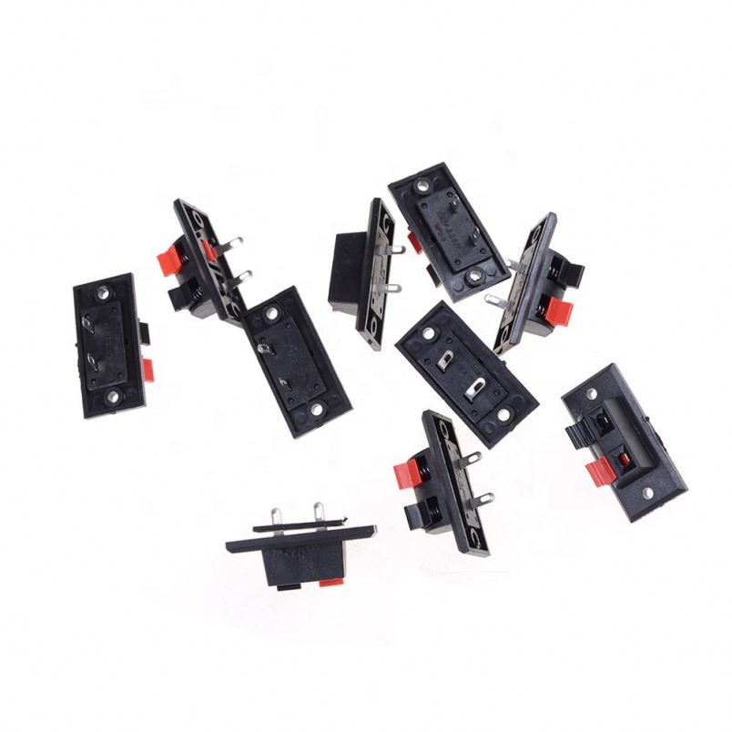 Speaker Terminals 2 Positions Connector Terminal Push in Jack Spring Load Audio Speaker Terminal