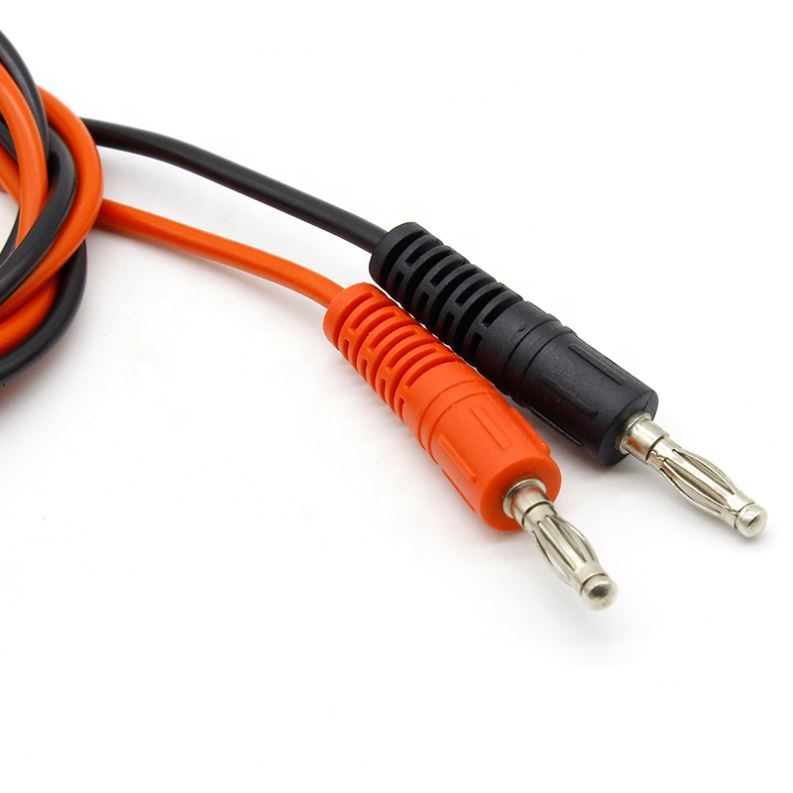 Multimeter Dual Test Hook Clip to Male Banana Plug Cable