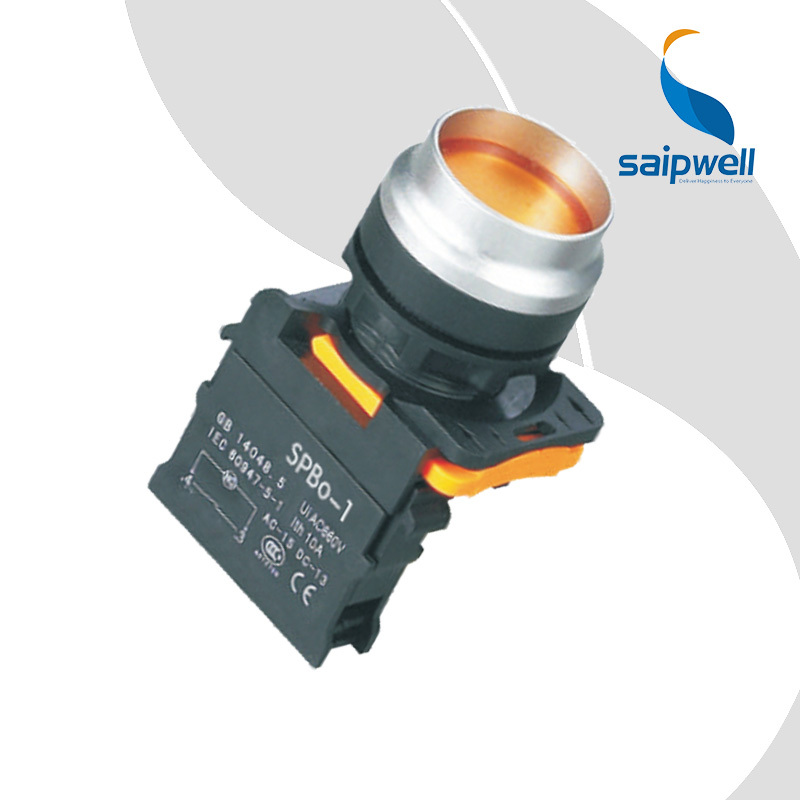 SAIP/SAIPWELL Push Button Switch New Technology 5V Led With Waterproof Cover Low Flat Button With Light